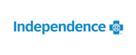 Blue text reads “Independence” next to a blue cross logo containing the outline of a human figure with raised arms. The image is on a white background.