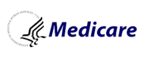 Medicare logo featuring a stylized eagle head in profile within a circular seal and the word “Medicare” in bold blue letters to the right.